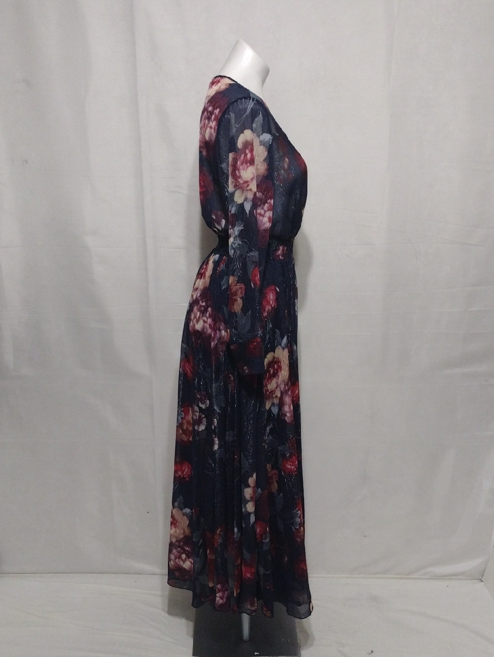 NWT Kate & Lily Navy Floral Maxi Dress Size 6 Romantic Cottagecore Wedding Guest - Picture 9 of 14